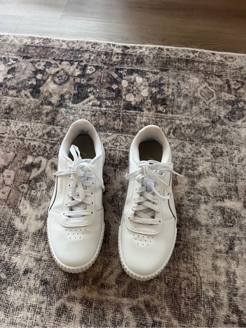 Puma White Low-Top Lace-Up Sneakers